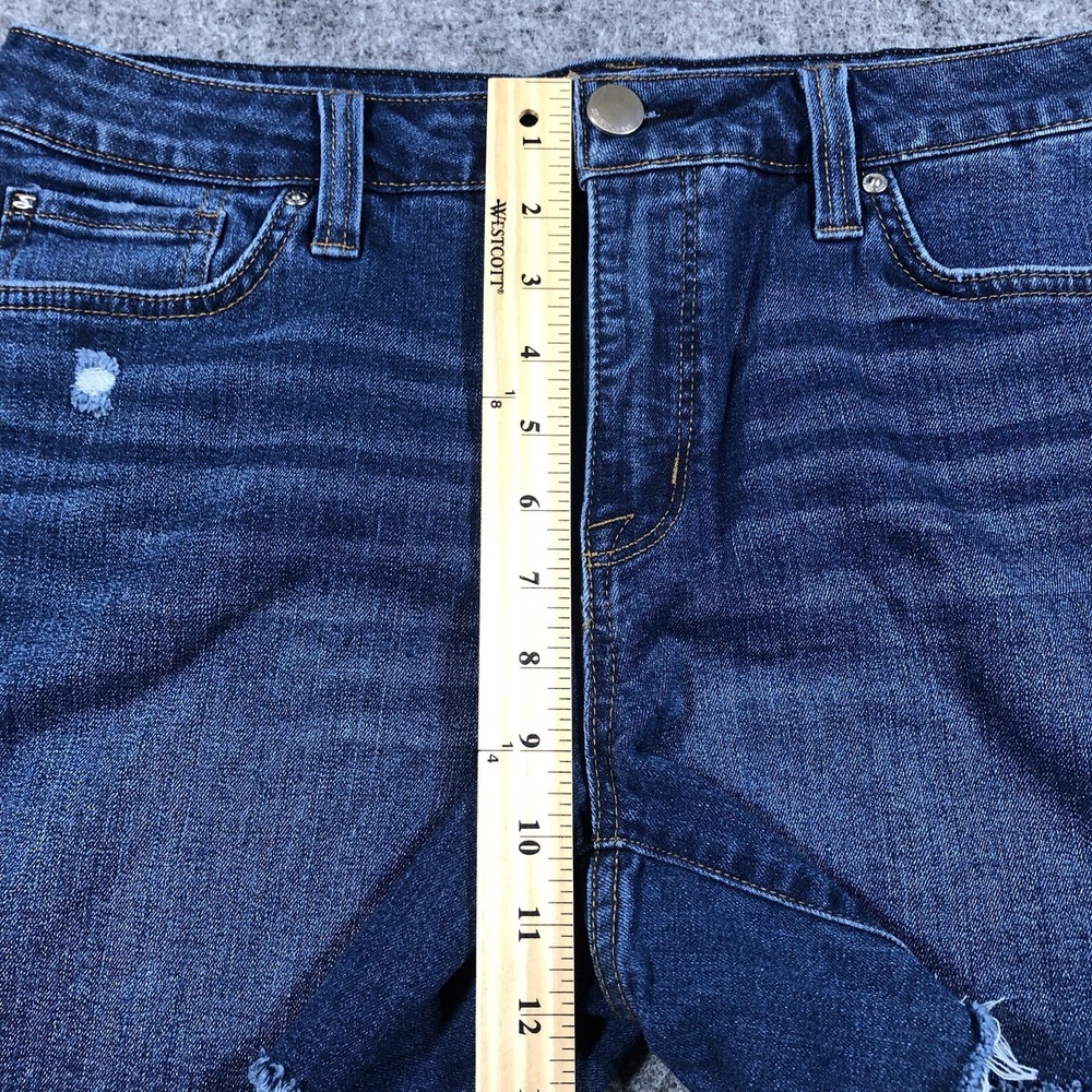 Seven7 Women's 12 Blue Denim Cutoff Shorts Raw Hem Distressed Weekend - Picture 12 of 16